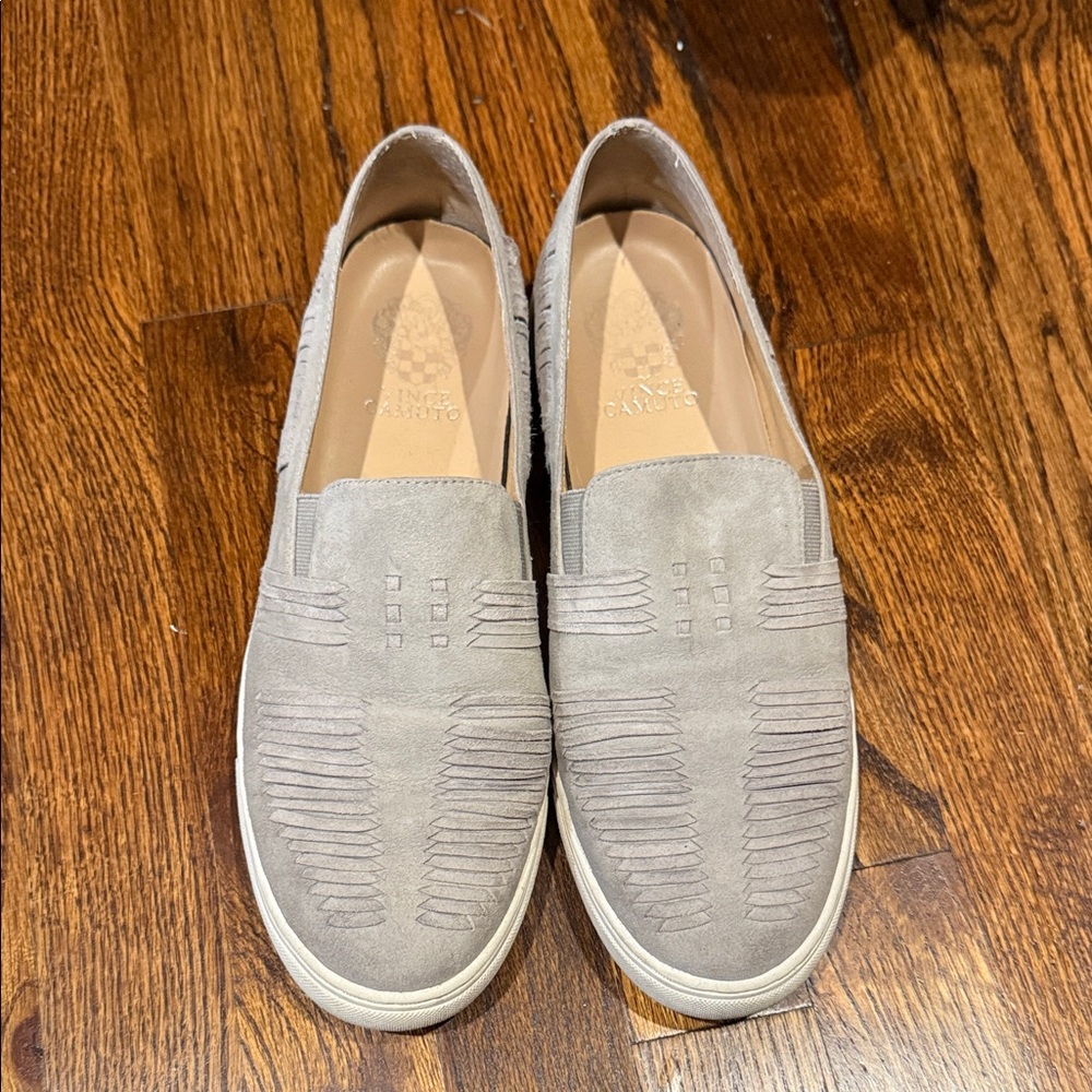 Vince camuto Gray Suede Slip-On Loafers